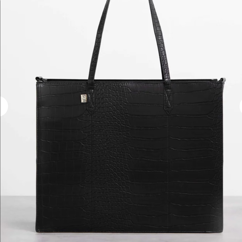 Béis- The Work Tote (Large size) in black croc